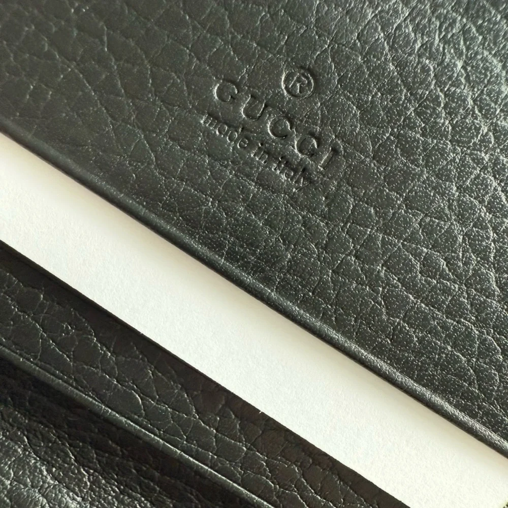 FULL SET | Gucci GG Marmont Black Leather Card Case Wallet + Box & Dust Bag